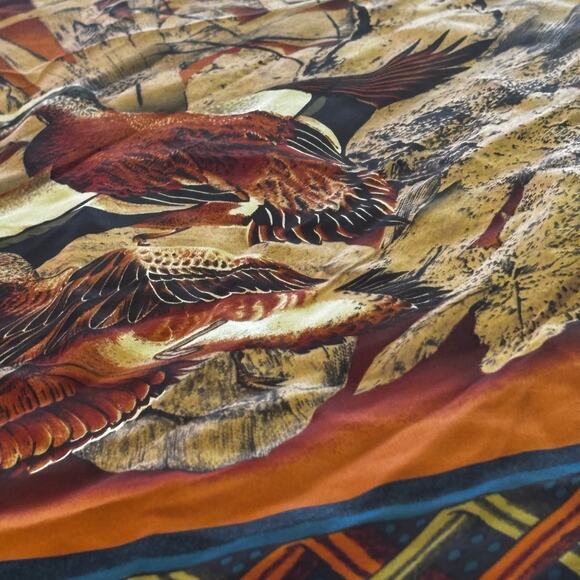 The Vera Shop Vintage Silk Scarf Hunting Print Outdoorsy Classic Ducks - Picture 6 of 7